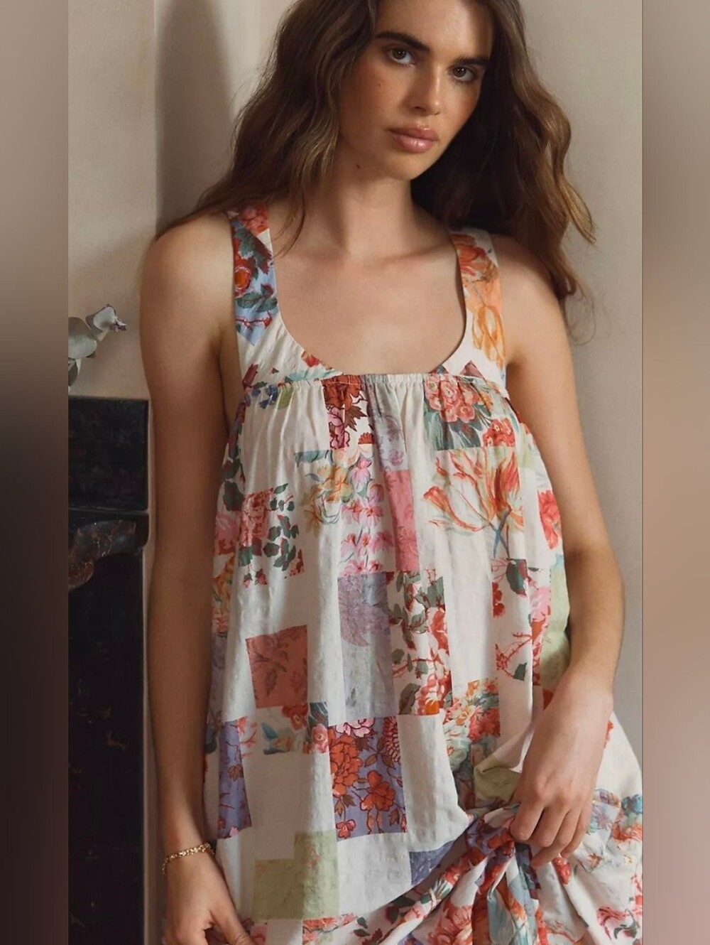 Anthropologie LyreBird Vibrant Flower Print Tie-Back Maxi Dress Sz Large NWT - Picture 11 of 14